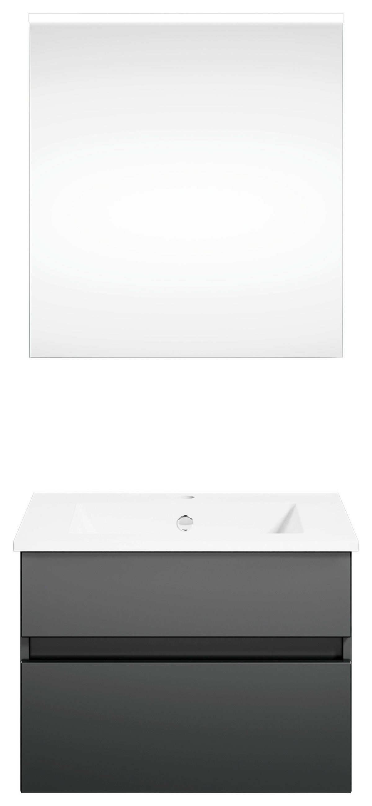 BADEZIMMER 62 cm  - Weiss/Dunkelgrau, Konventionell, Holzwerkstoff (62cm) - Puris