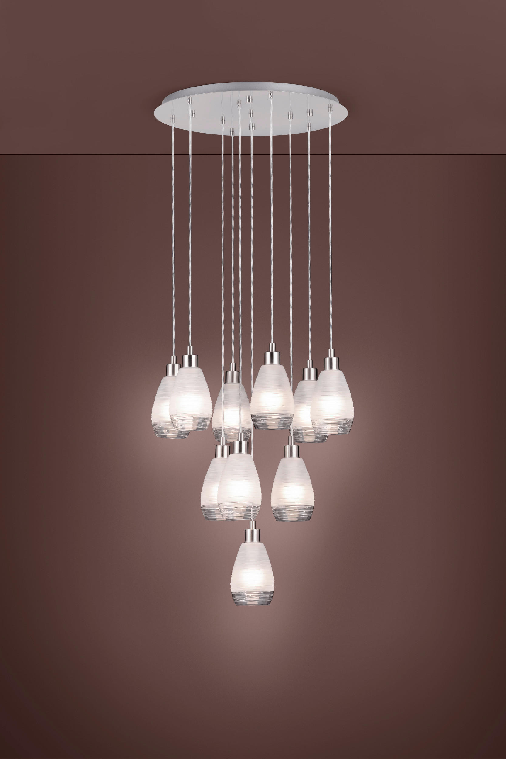 HÄNGELEUCHTE 61,5/150 cm  - Weiß/Nickelfarben, KONVENTIONELL, Glas/Metall (61,5/150cm) - Eglo