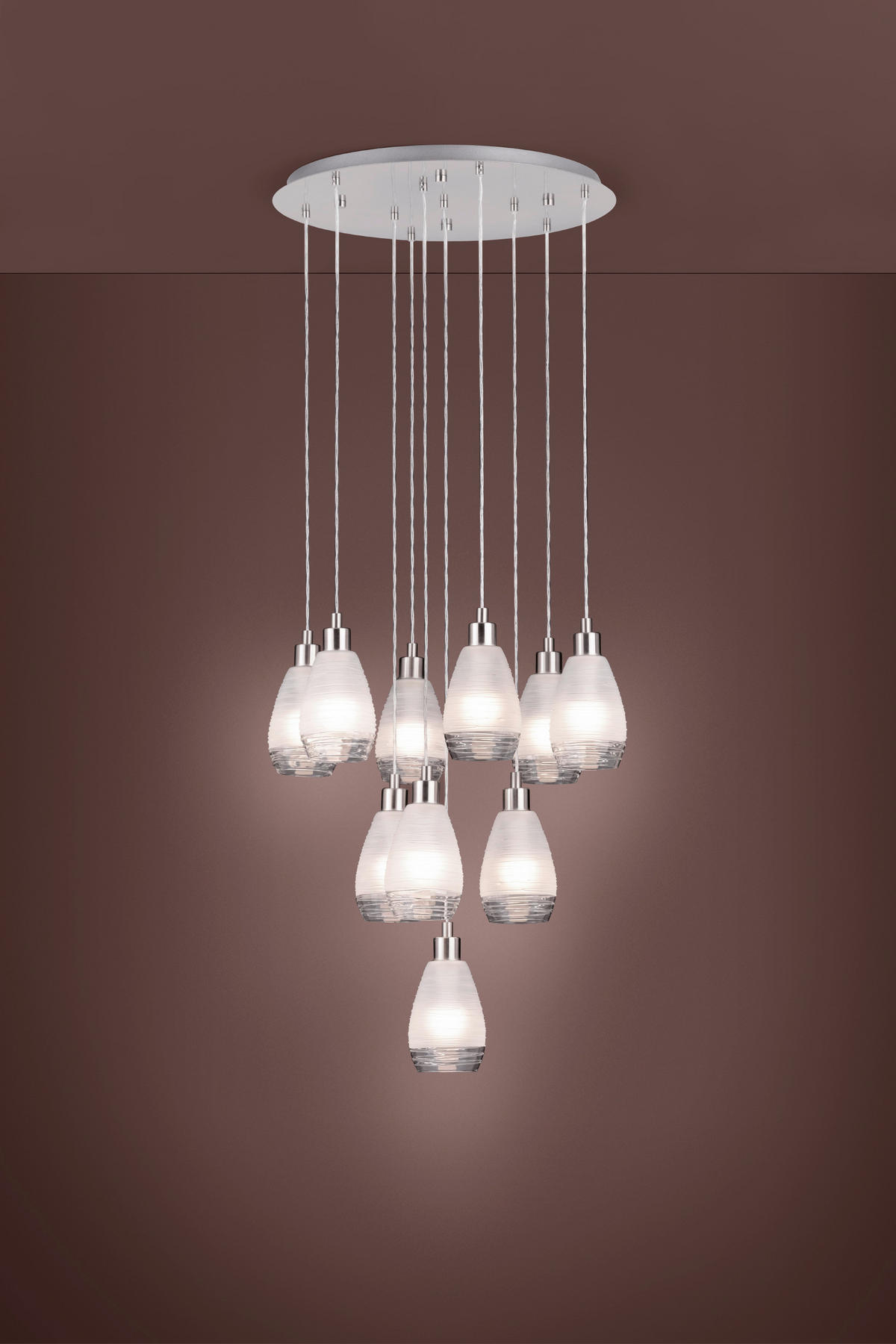HÄNGLAMPA 61,5/150 cm  - vit/nickelfärgad, Klassisk, metall/glas (61,5/150cm) - Eglo