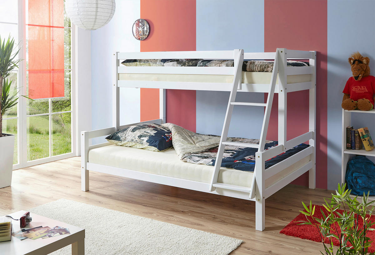 ETAGENBETT - Weiß, MODERN, Holz (140/200cm) - MID.YOU