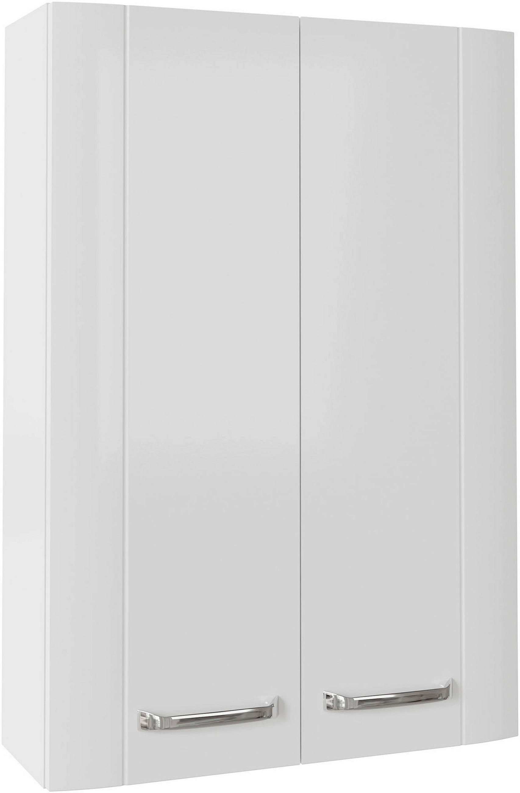 HÄNGESCHRANK 50/73/18 cm  - Chromfarben/Weiß Hochglanz, MODERN, Glas/Holzwerkstoff (50/73/18cm) - Sadena