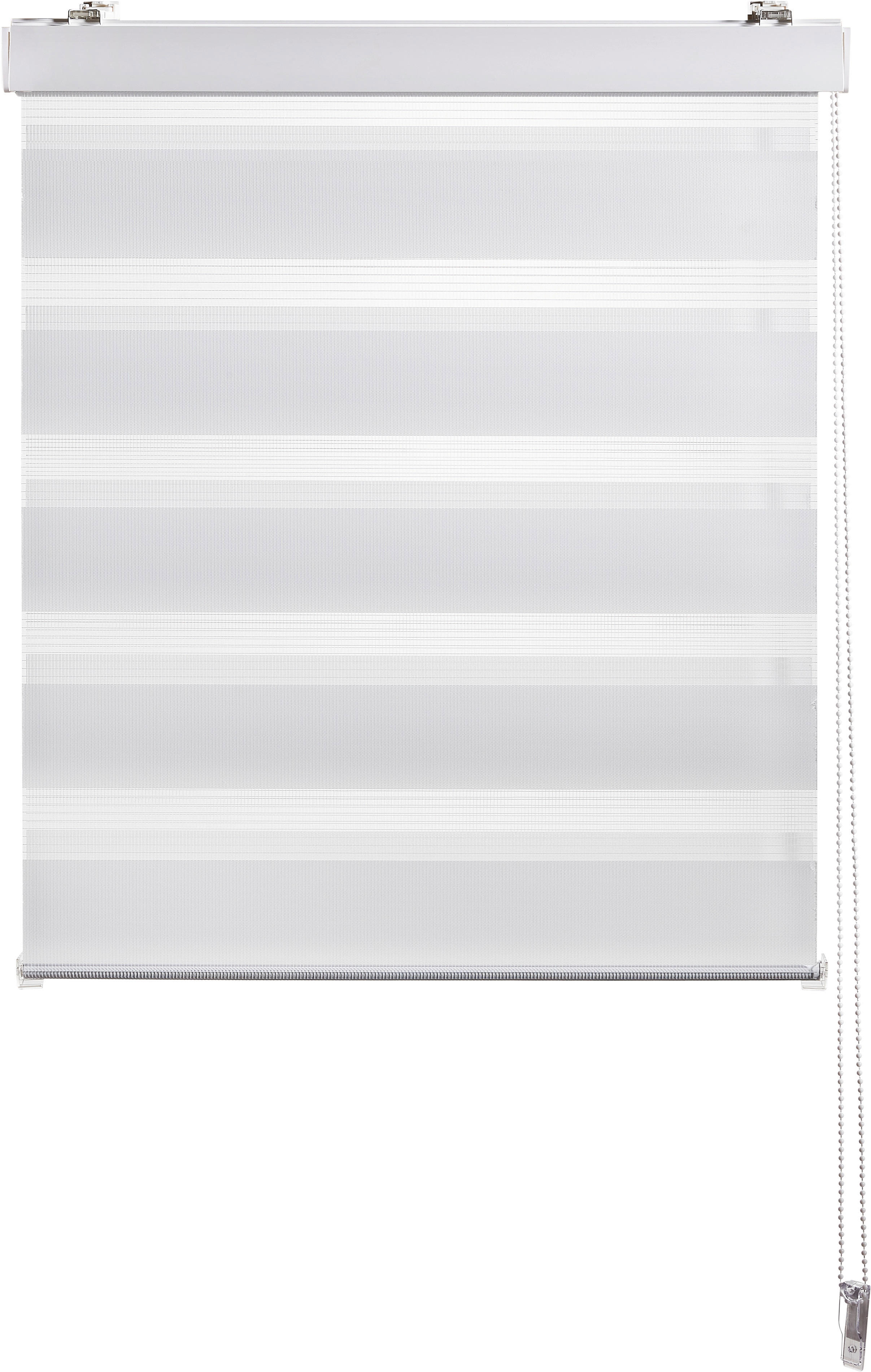 DOPPELROLLO  halbtransparent  60/160 cm    - Transparent/Weiß, Basics, Textil (60/160cm) - Boxxx