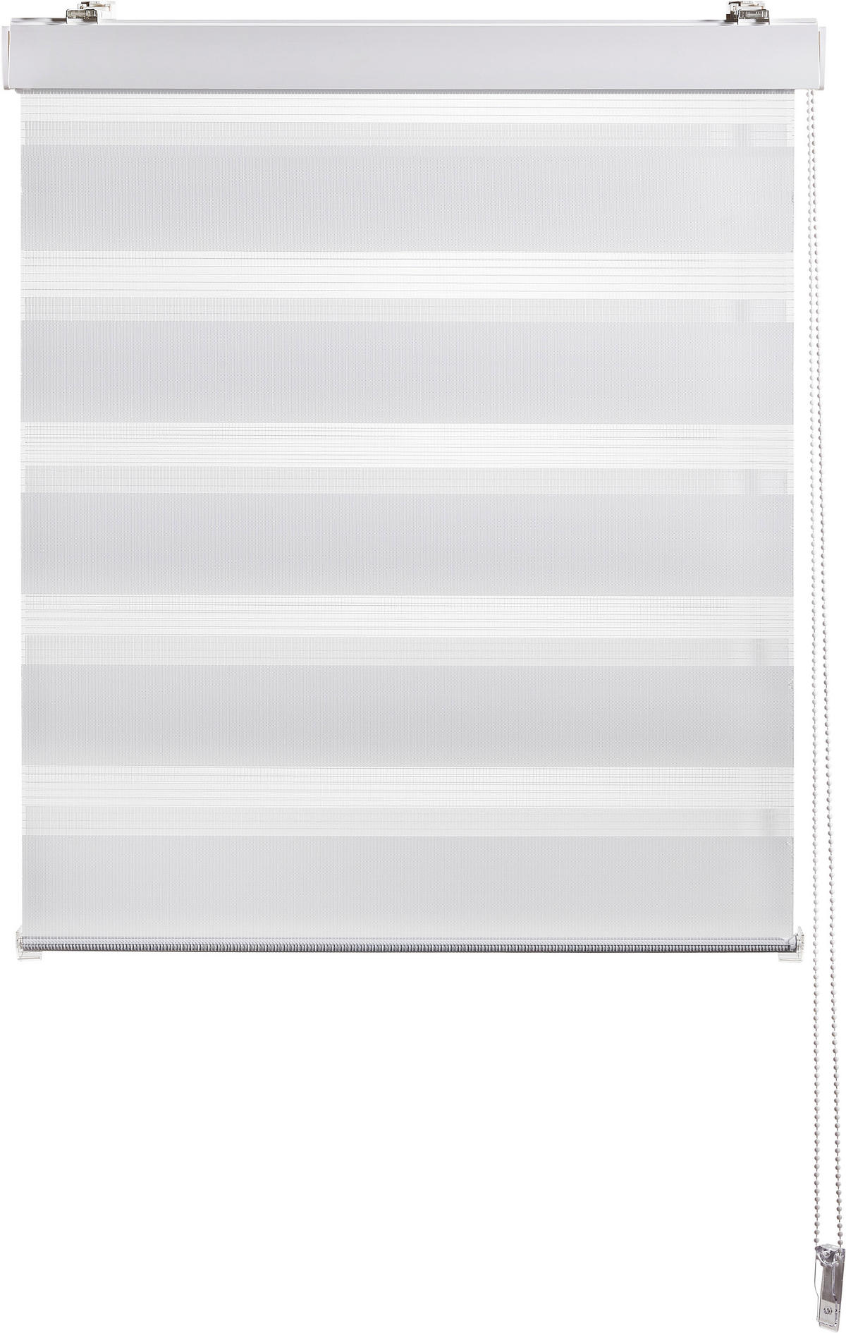 DUÁLNÍ ROLETA, poloprůhledné, 80/160 cm - bílá/průhledné, Basics, textil (80/160cm) - Boxxx