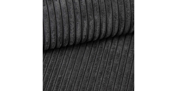 ECKSOFA inkl. Funktionen Anthrazit Cord  - Anthrazit/Schwarz, KONVENTIONELL, Kunststoff/Textil (260/200cm) - Xora