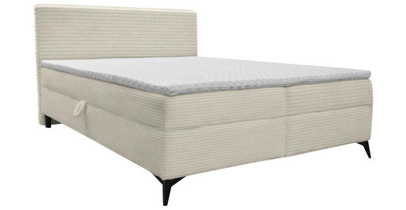 BOXBETT 160/200 cm in Creme - Creme/Schwarz, Design, Holz/Holzwerkstoff (160/200cm) - Xora