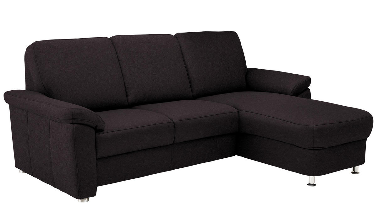 ECKSOFA in Webstoff Anthrazit  - Chromfarben/Anthrazit, Konventionell, Textil/Metall (220/163cm) - Beldomo System