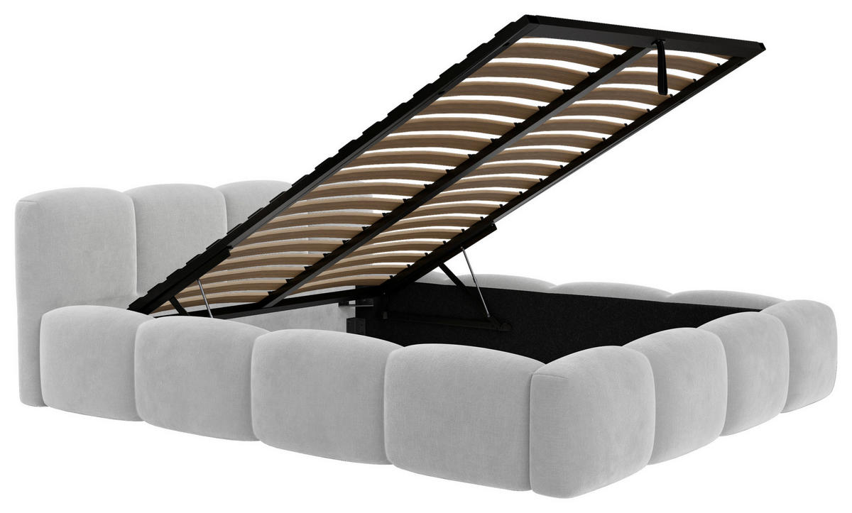 TAPECIRANI KREVET   140/200 cm   svijetlo siva  - svijetlo siva/crna, Design, drvo/metal (140/200cm) - Carryhome