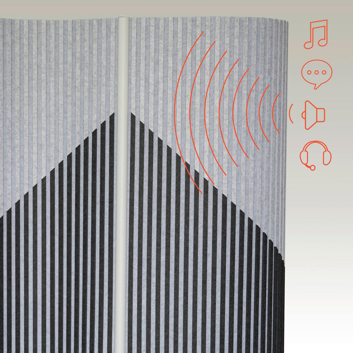 TRENNWAND  in Hellgrau, Dunkelgrau  - Dunkelgrau/Hellgrau, Design, Kunststoff/Textil (210/160/25cm) - MID.YOU