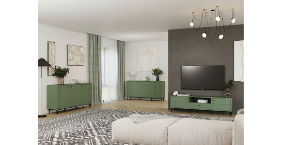 KOMMODE in 81,8/106/37 cm - Schwarz/Grün, MODERN, Holzwerkstoff/Kunststoff (81,8/106/37cm) - Carryhome