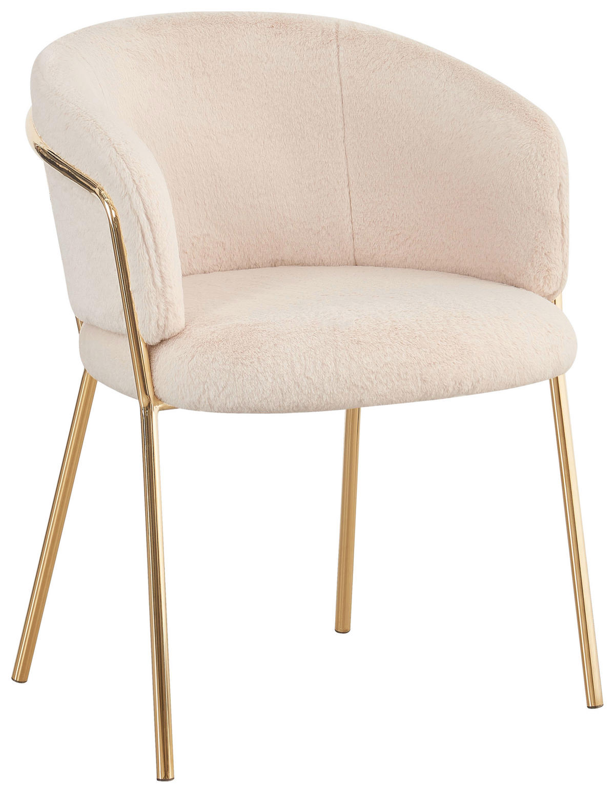 ARMLEHNSTUHL  Stoffauswahl Plüsch  - Beige/Goldfarben, Design, Textil/Metall (58/76/59,5cm) - Novel