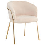 ARMLEHNSTUHL  Stoffauswahl Plüsch  - Beige/Goldfarben, Design, Textil/Metall (58/76/59,5cm) - Novel