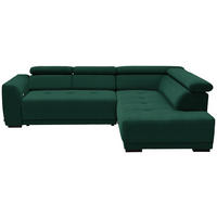 ECKSOFA in Feincord Waldgrün  - Waldgrün/Schwarz, Design, Kunststoff/Textil (284/205cm) - MID.YOU