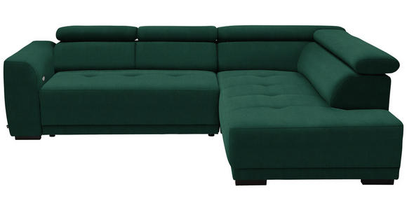ECKSOFA  in Feincord Waldgrün  284/205 cm  - Waldgrün/Schwarz, Design, Kunststoff/Textil (284/205cm) - Xora