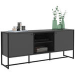 SIDEBOARD Anthrazit, Schwarz Befestigungsmaterial  - Anthrazit/Schwarz, MODERN, Holzwerkstoff/Metall (180/75/41cm) - Novel