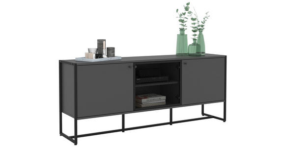 SIDEBOARD 180/75/41 cm  - Anthrazit/Schwarz, MODERN, Holzwerkstoff/Metall (180/75/41cm) - Novel