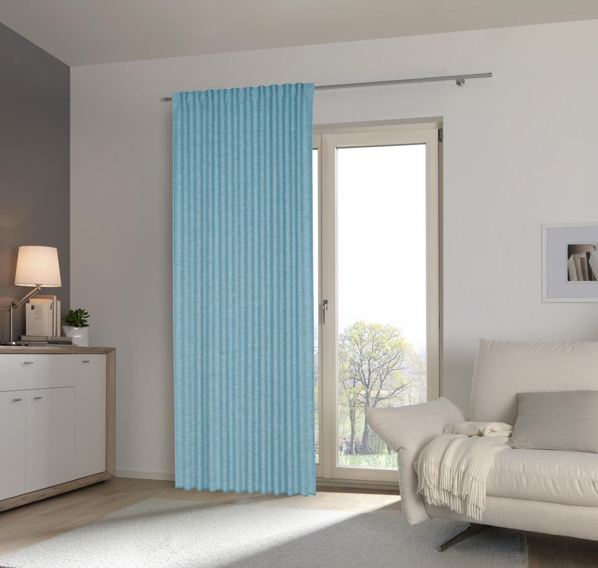 KONČANA ZAVESA  neprosojno   140/245 cm  - modra, Basics, tekstil (140/245cm) - Esposa