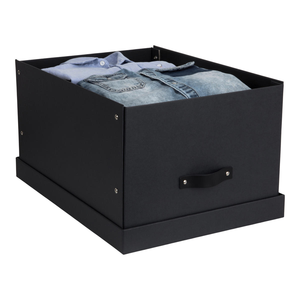 AUFBEWAHRUNGSBOX - Dunkelgrau/Grau, Basics, Karton/Papier (38/28.5/50.5cm)