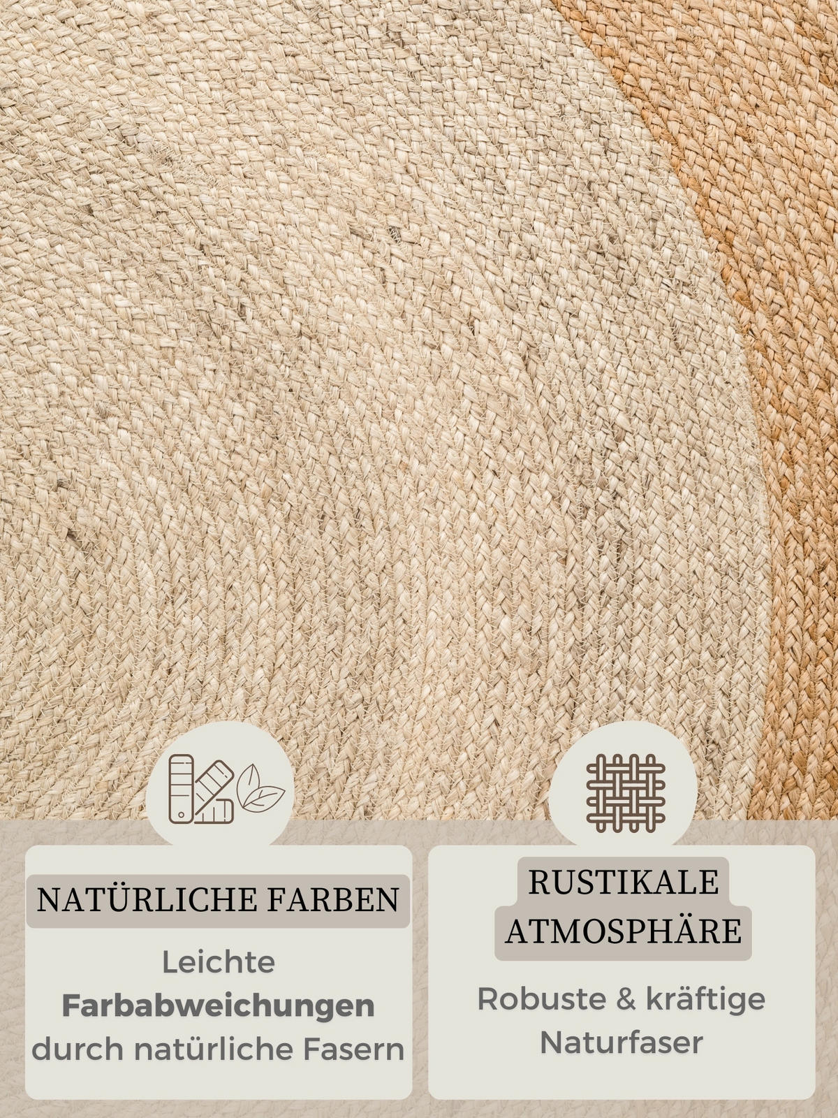 JUTETEPPICH 100 cm Jutta Creme, Goldfarben  - Goldfarben/Creme, Basics, Textil (100cm)