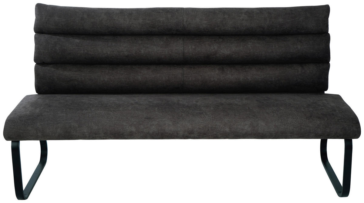 SITZBANK 180/94,5/70 cm Webstoff Anthrazit  - Anthrazit/Schwarz, Design, Textil/Metall (180/94,5/70cm) - Novel