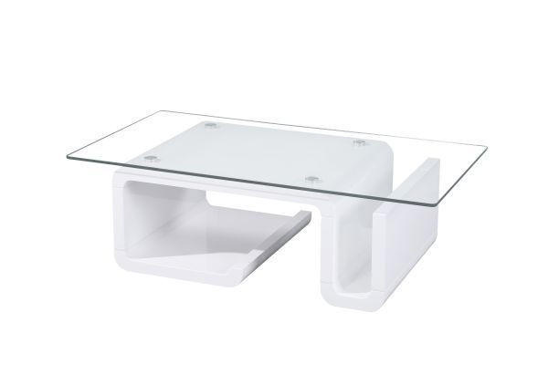 KLUB STOLIĆ bijela  staklo, drvni materijal  - bijela, Design, staklo/drvni materijal (120/44/65cm) - Boxxx