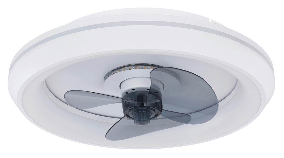 STROPNI VENTILATOR   //2700-6500 K// - siva/bela, Basics, kovina/umetna masa (45/13cm) - Globo
