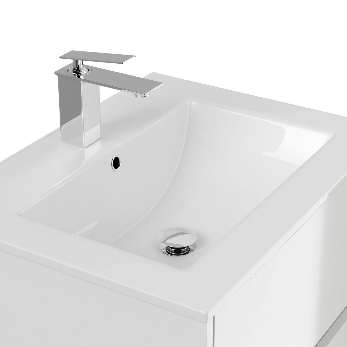 BADEZIMMER 2-teilig  in 60 cm  - Weiß Hochglanz/Weiß, Basics, Keramik/Holzwerkstoff (60cm) - MID.YOU