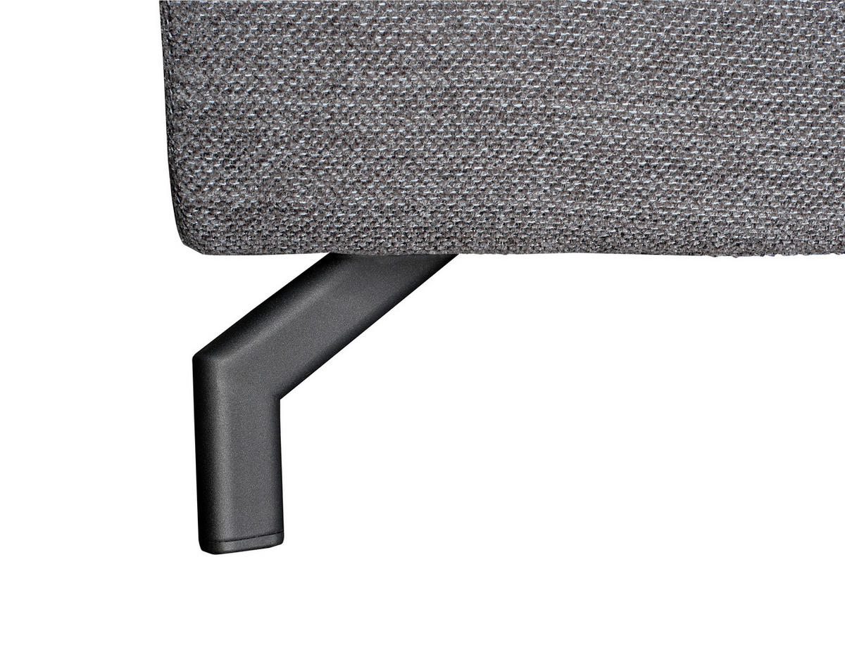 ECKSOFA Dunkelgrau Chenille  - Dunkelgrau/Schwarz, KONVENTIONELL, Textil/Metall (185/266cm) - Carryhome
