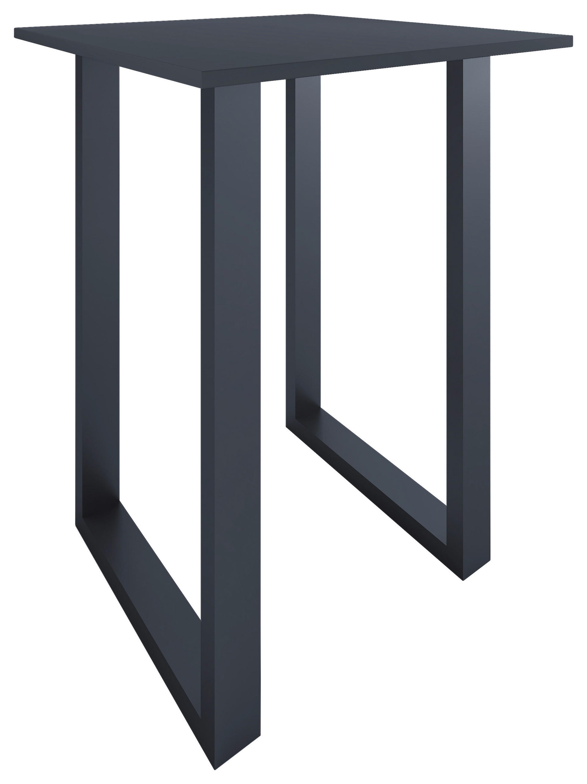 BARTISCH quadratisch Anthrazit, Schwarz  - Anthrazit/Silberfarben, KONVENTIONELL, Holzwerkstoff/Metall (80/80/102cm)