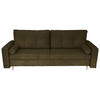 SCHLAFSOFA Cord Grün  - Schwarz/Naturfarben, Design, Holz/Kunststoff (220/96/98cm) - MID.YOU