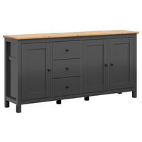 SIDEBOARD  in 199/96/44 cm  - Graphitfarben/Schwarz, Design, Holzwerkstoff/Kunststoff (199/96/44cm)