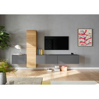 WOHNWAND  in Eichefarben, Schieferfarben  282/160/37 cm  - Schieferfarben/Eichefarben, Design, Holzwerkstoff (282/160/37cm) - Celina Home