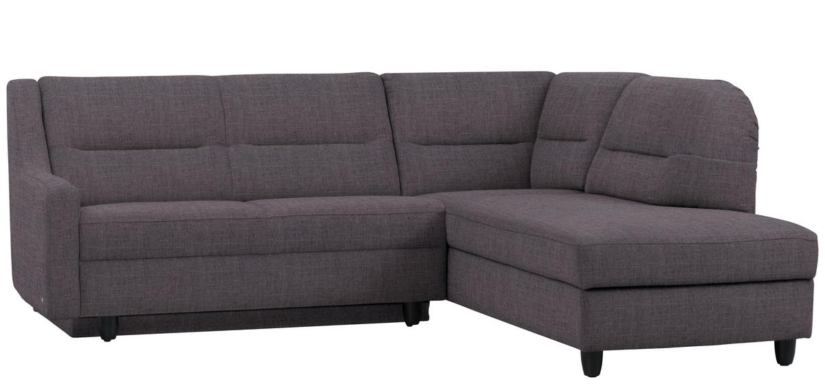 ECKSOFA in Chenille Schieferfarben  226/208 cm  - Schieferfarben/Schwarz, KONVENTIONELL, Textil (226/208cm) - Sedda