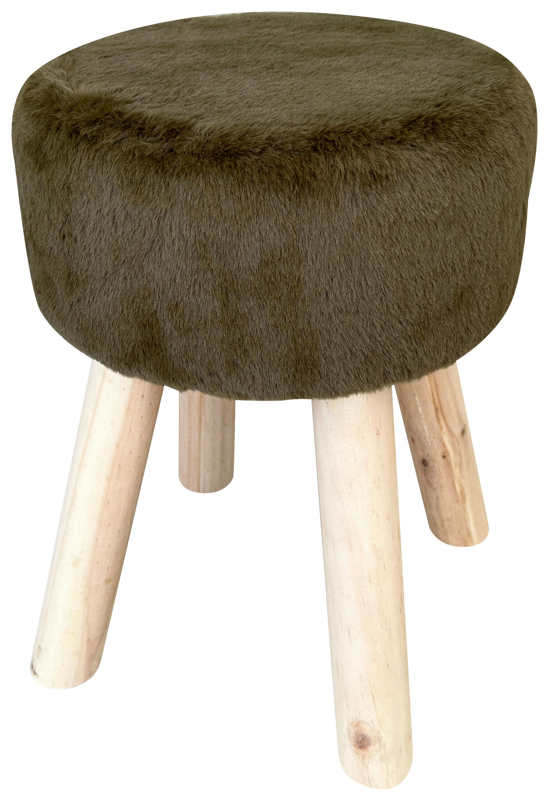 HOCKER in Holz, Textil, Holzwerkstoff Dunkelgrün  - Dunkelgrün/Naturfarben, Basics, Holz/Holzwerkstoff (28/38cm) - Ambia Home