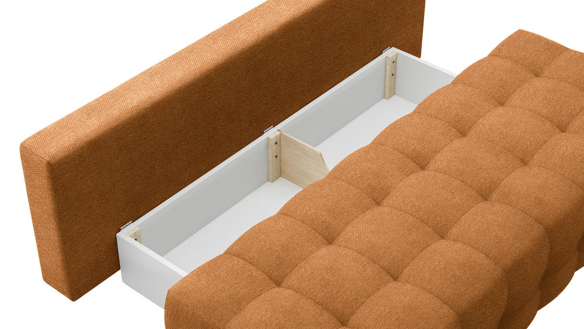 SCHLAFSOFA Struktur Currygelb  - Currygelb/Schwarz, KONVENTIONELL, Kunststoff/Textil (209/96/100cm) - Stylife