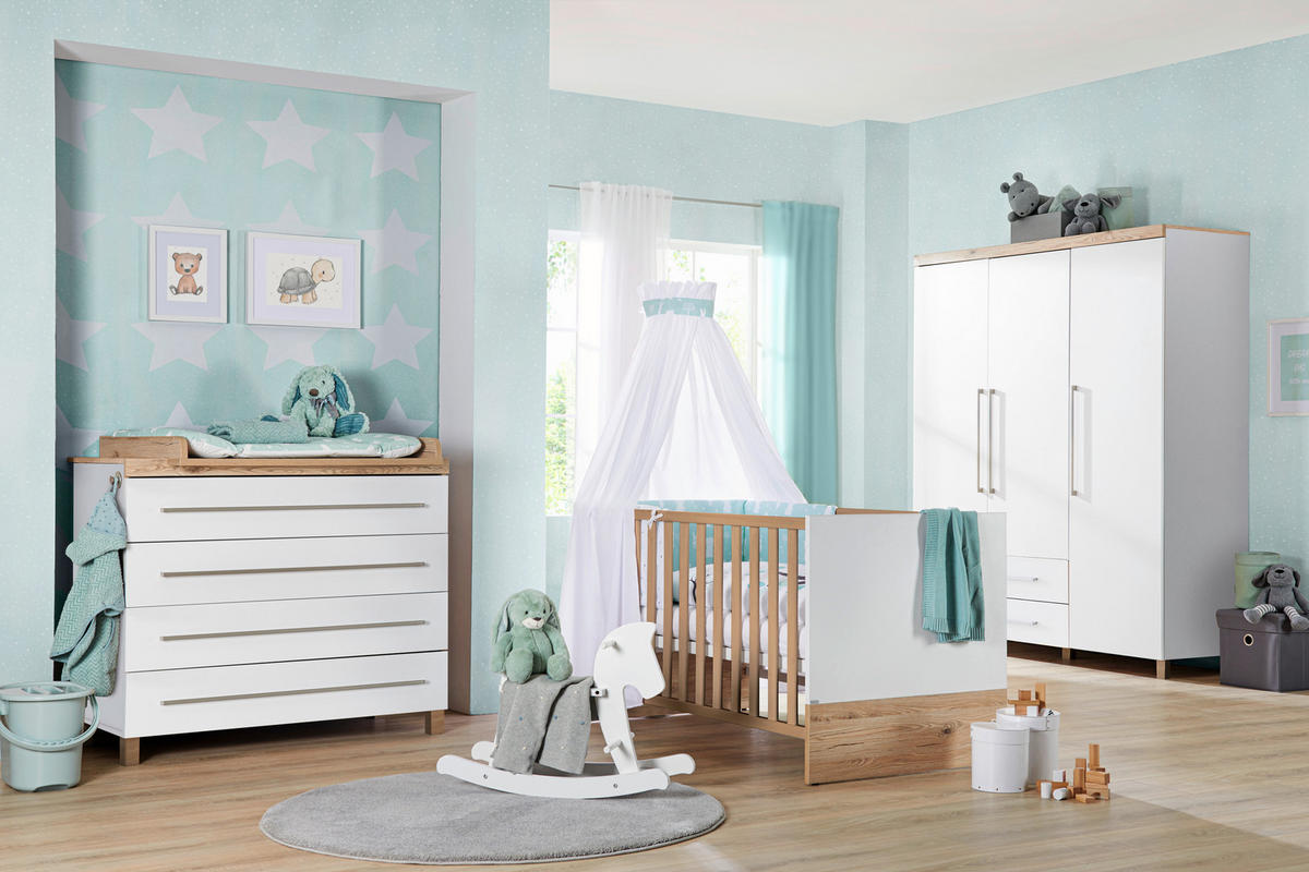 KOMODA ZA PREVIJANJE  Lennox Fresh  - bijela/srebrne boje, Basics, drvni materijal (109,9/95,8/56,6cm) - Paidi