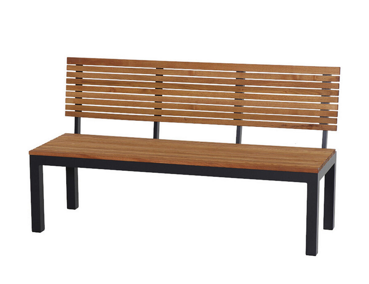 GARTENBANK 146/84/57,5 cm  in Naturfarben  - Anthrazit/Robinienfarben, KONVENTIONELL, Holz/Metall (146/84/57,5cm) - Siena Garden