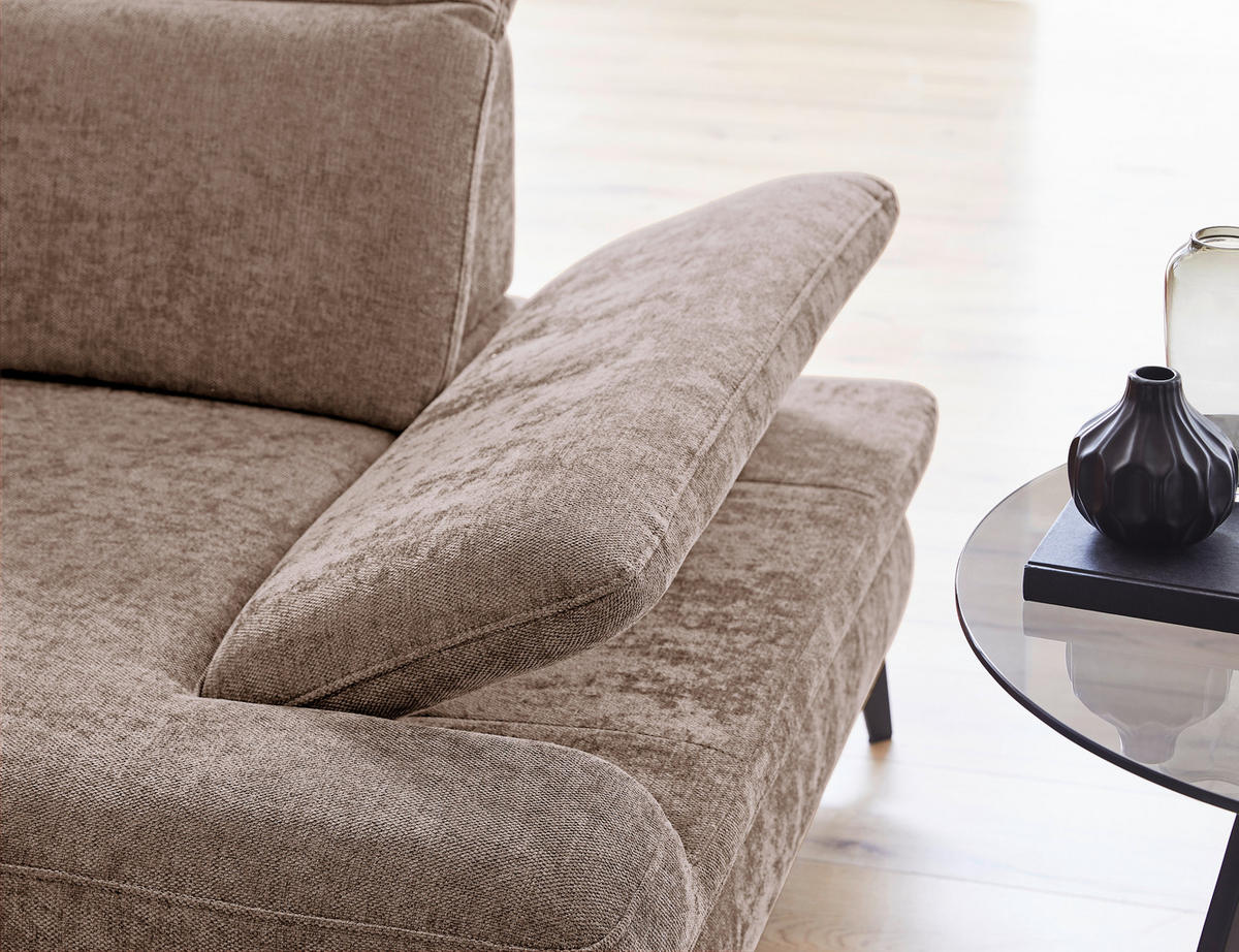 SEDEŽNA GARNITURA, fango  - fango/črna, Design, kovina/tekstil (213/295cm) - Stylife