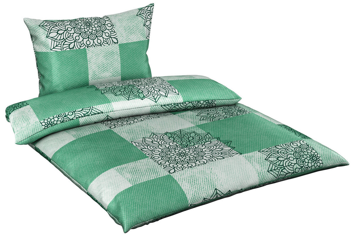 BETTWÄSCHE KALIO Satin 140/200 cm  - Grün, Design, Textil (140/200cm) - Esposa