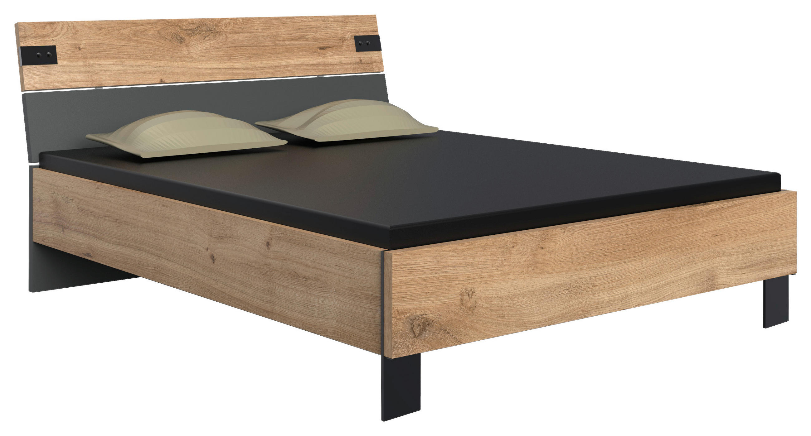 BETTANLAGE - Eichefarben/Graphitfarben, Basics (160/200cm) - MID.YOU