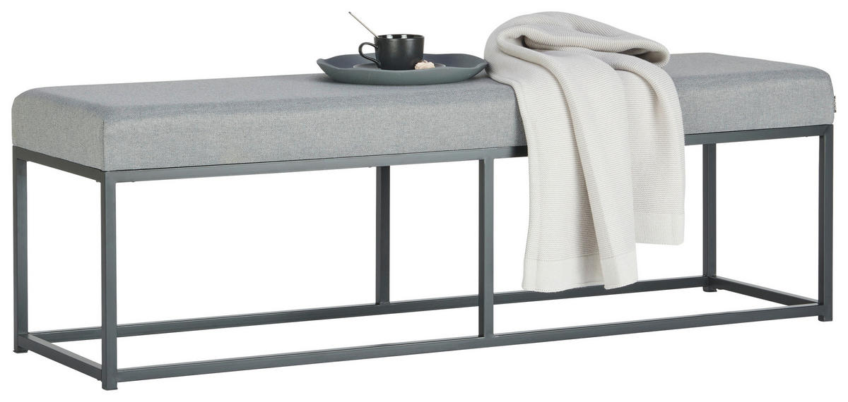 KLOP, kovina, tekstil siva, črna  - siva/črna, Trendi, kovina/tekstil (140/45/40cm) - Xora