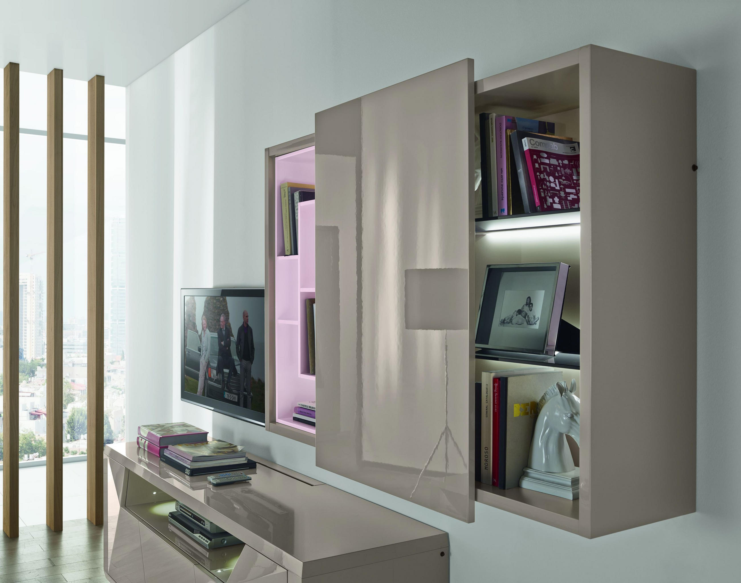 FALIVITRIN   - taupe, Design, faalapú anyag (145/105/35cm) - Novel