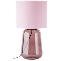 STOLNÍ LAMPA, E27, 30/56,5 cm  - světle fialová/purpurová, Konvenční, textil/sklo (30/56,5cm)