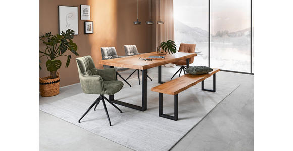 ARMLEHNSTUHL  Typenauswahl, Sitzfläche 360° drehbar, automatische Rückholfunktion Mikrofaser  - Taupe/Schwarz, Design, Textil/Metall (59/89,5/63cm) - Novel