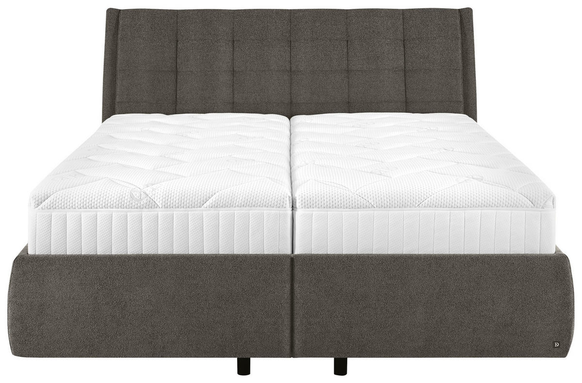 POLSTERBETT Matratze, Lattenrost, Bettkasten Graubraun 160/200 cm  - Graubraun/Schwarz, Design, Holz/Holzwerkstoff (160/200cm) - Dieter Knoll