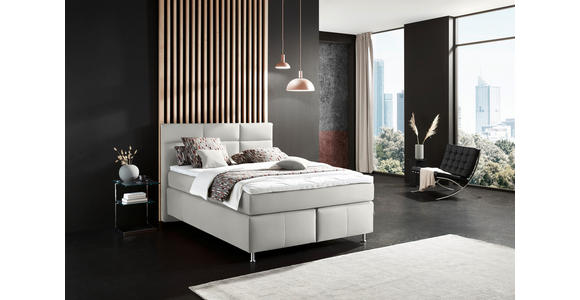 BOXSPRINGBETT 140/200 cm in Weiß - Alufarben/Weiß, KONVENTIONELL, Textil/Metall (140/200cm) - Dieter Knoll