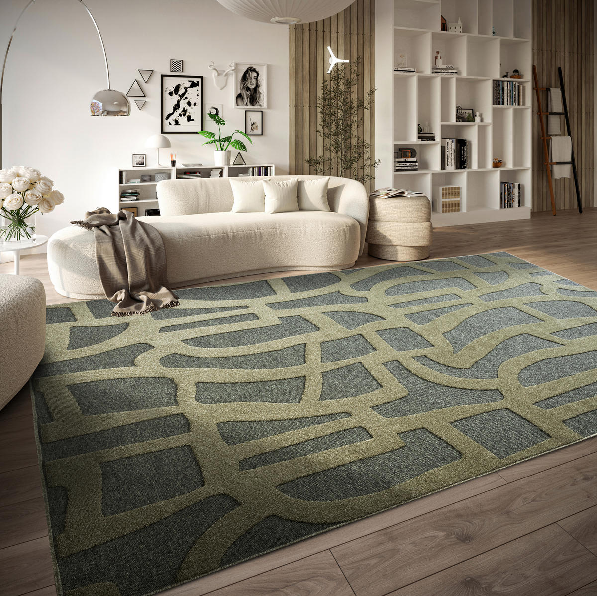 FLACHWEBETEPPICH Wohnzimmer 200/290 cm Kollektion 1879 Waldgrün rechteckig  - Waldgrün, Design, Textil (200/290cm) - Villeroy & Boch