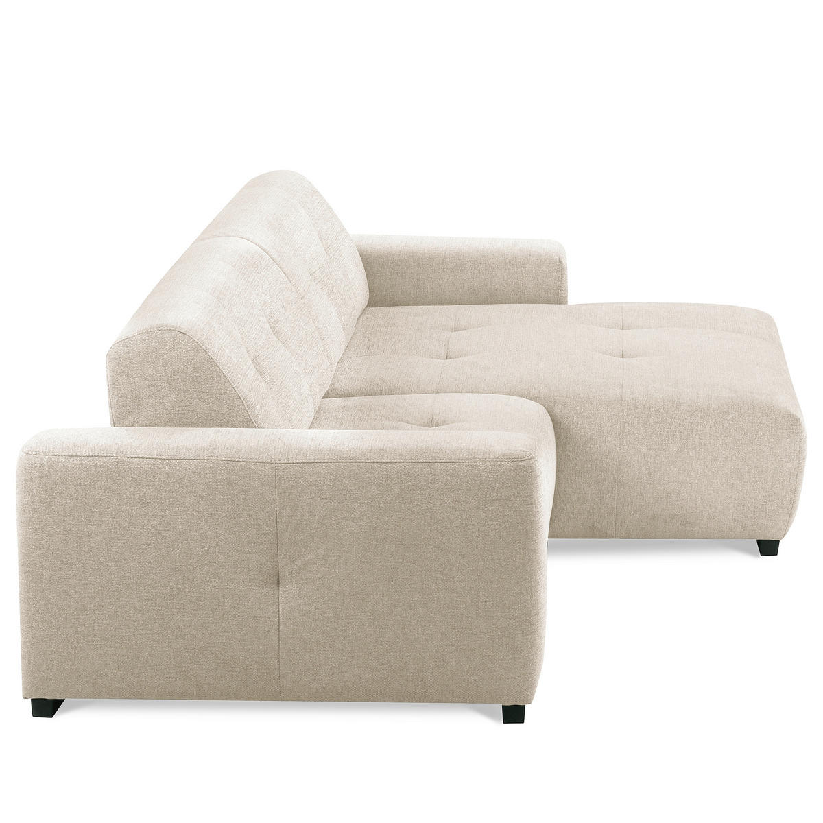 ECKSOFA AUSTIN Beige Flachgewebe Sitztiefenverstellung  - Beige/Schwarz, Design, Kunststoff/Textil (286/169cm) - Livetastic