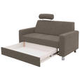 2-SITZER-SOFA - Chromfarben/Hellbraun, Design, Textil/Metall (158/83/85cm) - Xora