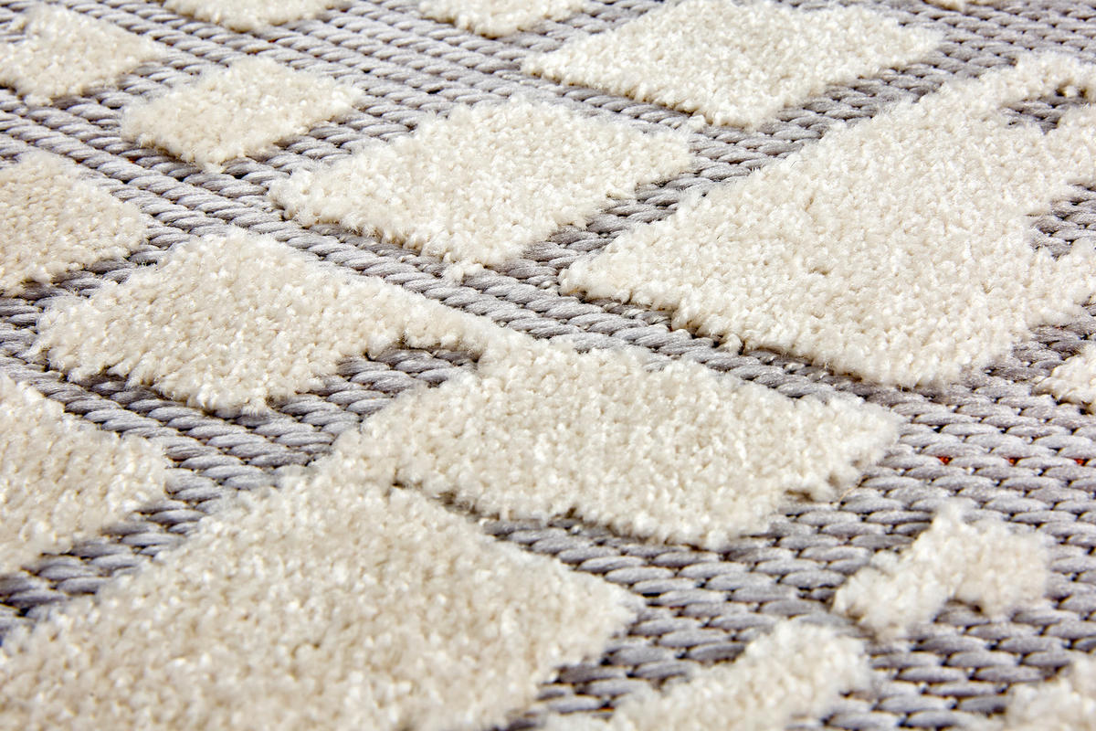 OUTDOORTEPPICH  für Terrasse und Balkon 160/230 cm Serina Grau, Weiß  - Weiß/Grau, Basics, Kunststoff (160/230cm) - Astra