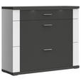 SCHUHSCHRANK  in 129/108/42 cm  - Chromfarben/Graphitfarben, Design, Holzwerkstoff/Metall (129/108/42cm) - Xora